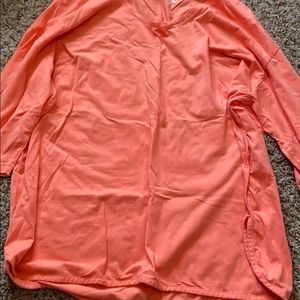 Peach/coral 3/4 sleeve tunic top